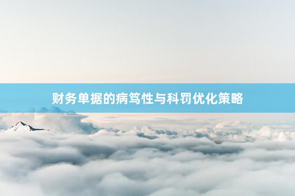 财务单据的病笃性与科罚优化策略